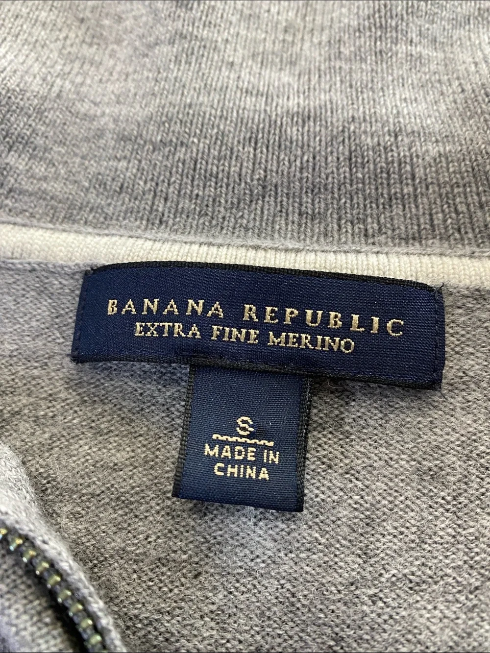 Banana Republic Men’s Zip-Front Sweater in Gray